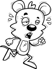 Exhausted Cartoon Female Mouse