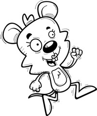 Cartoon Female Mouse Running