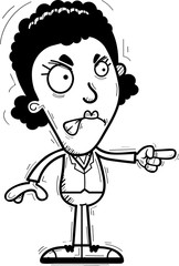 Angry Cartoon Black Businesswoman