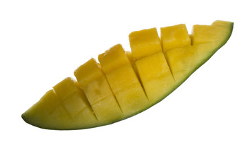 slice of mango isoalted on white background