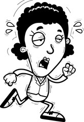 Exhausted Cartoon Black Businesswoman