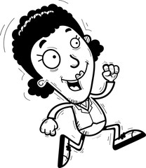 Cartoon Black Businesswoman Running