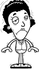 Sad Cartoon Black Businesswoman