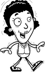 Cartoon Black Businesswoman Walking