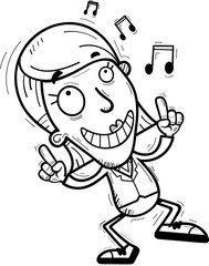 Fototapeta premium Cartoon Businesswoman Dancing