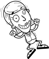 Cartoon Businesswoman Jumping