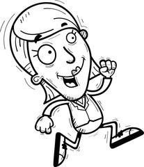 Cartoon Businesswoman Running