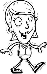 Cartoon Businesswoman Walking