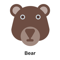 Bear icon vector sign and symbol isolated on white background
