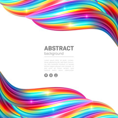 Smooth colorful waves. Abstract background with space for text. Vector Illustration