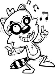 Cartoon Female Raccoon Dancing