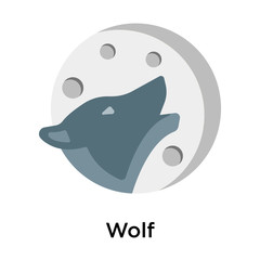 Wolf icon vector sign and symbol isolated on white background