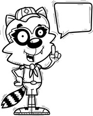 Cartoon Male Raccoon Scout Talking