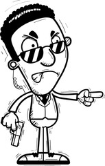 Angry Cartoon Black Agent