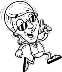 Cartoon Senior Agent Running