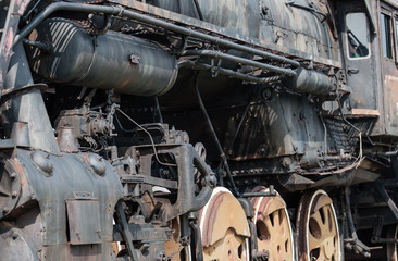 Old steam engine locomotive