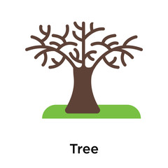 Tree icon vector sign and symbol isolated on white background