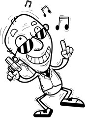 Cartoon Senior Agent Dancing