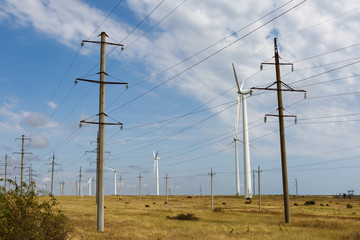 Wild mill in field. Power and energy