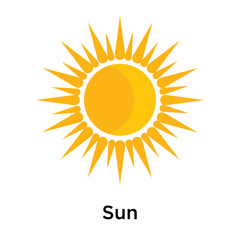 Sun icon vector sign and symbol isolated on white background