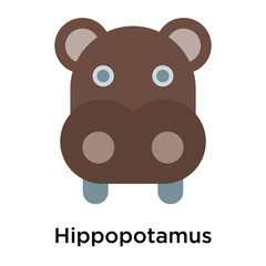 Hippopotamus icon vector sign and symbol isolated on white background