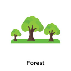 Forest icon vector sign and symbol isolated on white background