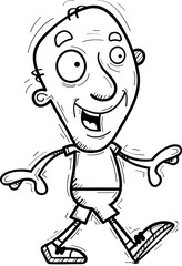 Cartoon Senior Citizen Walking