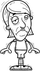 Sad Cartoon Senior Citizen