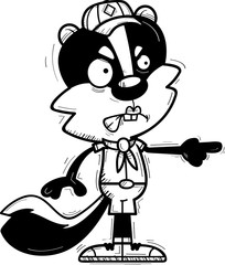 Angry Cartoon Female Skunk Scout