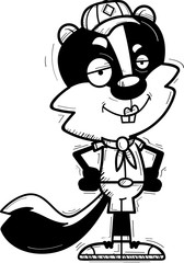 Confident Cartoon Female Skunk Scout