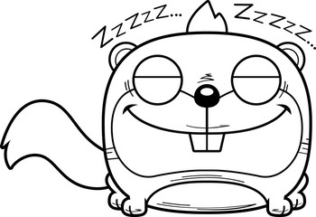 Cartoon Squirrel Napping