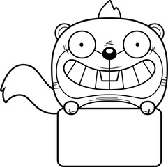 Cartoon Squirrel Sign