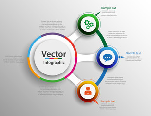 Infographic design template with circles. Business concept with options. For content, diagram, flowchart,steps, parts, infographics, workflow layout, chart, illustration. Vector eps 10