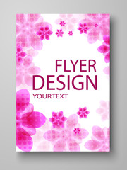 Abstract brochure flyer design template with flowers. Can be  use for publishing, print  and presentation. Vector. Eps 10
