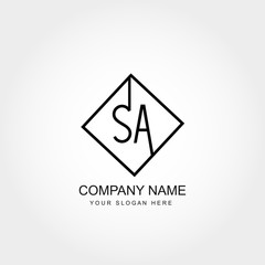 Initial Letter SA Logo Template Vector Design