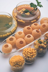 Pani Puri OR Golgappa is a popular Indian Chat menu, selective focus