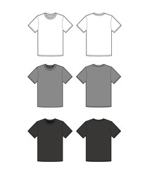 T-shirt top tee fashion flat technical drawing template - obrazy, fototapety, plakaty