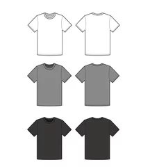 Fotobehang T-shirt top tee fashion flat technical drawing template © HYDNSTUDIO