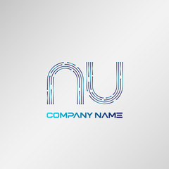 Initial Letter AU Logo Template Vector Design