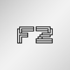 Initial Letter FZ Logo Template Vector Design