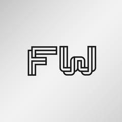 Initial Letter FW Logo Template Vector Design