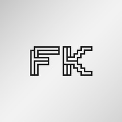 Initial Letter FK Logo Template Vector Design