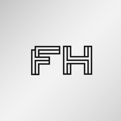Initial Letter FH Logo Template Vector Design