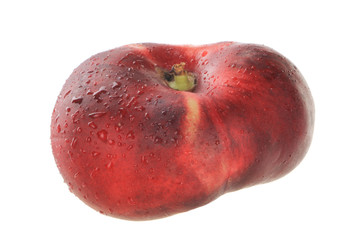 red flat peach isolated on white