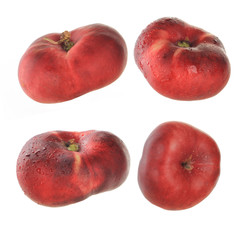 red flat peach isolated on white