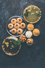 Pani Puri OR Golgappa is a popular Indian Chat menu, selective focus