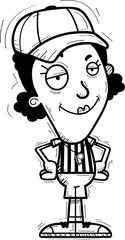 Confident Cartoon Black Woman Referee
