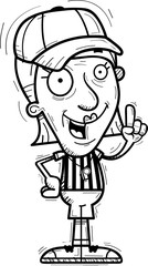 Cartoon Senior Referee Talking