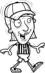 Cartoon Senior Referee Walking