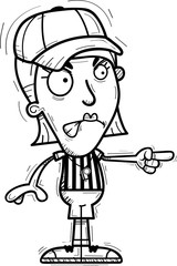 Angry Cartoon Woman Referee